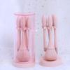 Layboo Mini Makeup Brushes Set Professional 5 Pcs Plastic Makeup Brush Set with Foundation Concealer Blush Eyeshadow Brush Portable with Storage Bucket view 4