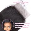 12A Brazilian Straight 4x4 HD Lace Closure Free Part Hand Tied Transparent HD Lace Closure 100% Unprocessed Human Hair Transparent Lace Closures Pre Plucked Natural Black (14 Inch) view 3