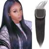 12A Brazilian Straight 4x4 HD Lace Closure Free Part Hand Tied Transparent HD Lace Closure 100% Unprocessed Human Hair Transparent Lace Closures Pre Plucked Natural Black (16 Inch) view 1