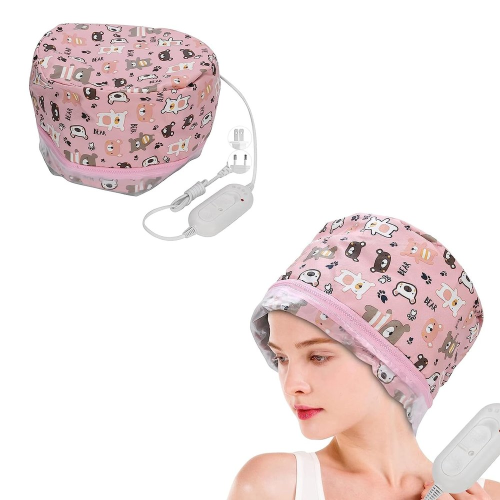 Heat for Deep Conditioning, Oil Treatment Electric Heat Hair Steamer Intelligent Temperature Control Hair Care Hat Portable Hair SPA Detachable Hair Care Tool for Home Use