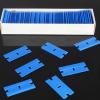 Zorveiio 200 Pcs Plastic Razor Blades Plastic Scraper Blades Double Edge Razor Blade for Removing Labels Stickers Gasket Decals on Glass Car Window - Blue view 2
