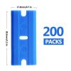Zorveiio 200 Pcs Plastic Razor Blades Plastic Scraper Blades Double Edge Razor Blade for Removing Labels Stickers Gasket Decals on Glass Car Window - Blue view 4