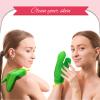 3 Pieces Korean Exfoliating Mitt Exfoliating Washcloth Korean Body Scrub Mitt Italy Face Shower Cloth Asian Bath Massage Mitts for Women and Men Wash Skin Deep Cleaning, Red, Green, Yellow view 4