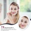 FOMIYES Round 7X Magnifying Wall Mount Mirror for Home Bathroom Shaving, Fogless Suction Cup view 4