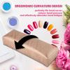 Nail Arm Rest Hand Cushion, Stripe Leather Nail Pillow Hand Rest Cushion Soft Sponge Manicure Hand Rest Pillow for Nail Clients Salon Armrest Cushion Manicure Nail Art Accessories Tool (Gold) view 3