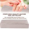Nail Arm Rest Hand Cushion, Stripe Leather Nail Pillow Hand Rest Cushion Soft Sponge Manicure Hand Rest Pillow Salon Armrest Cushion Manicure Nail Art Accessories Tool (Silver) view 2