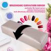 Nail Arm Rest Hand Cushion, Stripe Leather Nail Pillow Hand Rest Cushion Soft Sponge Manicure Hand Rest Pillow Salon Armrest Cushion Manicure Nail Art Accessories Tool (Silver) view 4