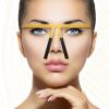 2 Pieces Eyebrow Ruler 3-Point Positioning Ruler Eyebrow Golden Ratio Caliper Microblading Ruler Brow Caliper Measuring Tool Plastic Eyebrow Caliper for Student (Gold) view 2