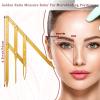 2 Pieces Eyebrow Ruler 3-Point Positioning Ruler Eyebrow Golden Ratio Caliper Microblading Ruler Brow Caliper Measuring Tool Plastic Eyebrow Caliper for Student (Gold) view 3