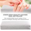 Nail Arm Rest Hand Cushion, Stripe Leather Nail Pillow Hand Rest Cushion Soft Sponge Manicure Hand Rest Pillow Salon Armrest Cushion Manicure Nail Art Accessories Tool (White) view 2
