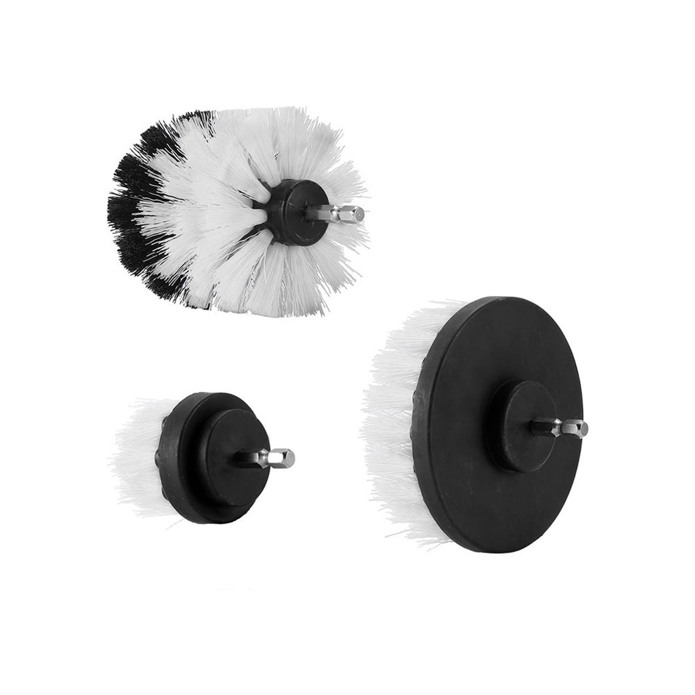 IANROL 3pcs Power Scrubber Brush Set Bathroom Drill Scrubber Brush Fit for Cleaning Cordless Drill Attachment Kit Power Scrub Brush White