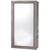 Pibbs Diamond Full-Length Salon Mirror & Storage Server Styling Station with Storage Cabinets & Drawers, Sparkling Modern Design, in Silver, PIB-66MIR-SER- SIL view 1