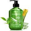 Aloderma Organic Aloe Vera Gel for Skin + Tea Tree Oil, Made within 12 Hours of Harvest, Soothing Pure Aloe Vera Gel for Face, Works Great for Oily Skin, Dry Scalp, Aftershave, Natural Aloe - 10.6 Oz view 1
