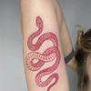 3 Sheets Yeahgoshopping Realistic Big Size Red Snake Waterproof Temporary Tattoo Stickers For Women Men Body Art Waist Decals Fake Tattoo view 3