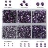 Bymitel 5000 Pieces 6 Mixed Sizes Glue Fix on Glass Rhinestones Round Crystal Gems Flatback for DIY Jewelry Making with one Picking Pen(6-Sizes 5000PCS, Tazanite) view 4