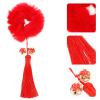 Beaupretty 2pairs Chinese Style Tassel Hair Ropes for Year Parties Festival Hair Accessories for Boys and Girls and Adults Bright Colored for Fashionable Looks view 4