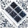 Bymitel 5000 Pieces 6 Mixed Sizes Glue Fix on Glass Rhinestones Round Crystal Gems Flatback for DIY Jewelry Making with one Picking Pen(6-Sizes 5000PCS, Montana) view 2