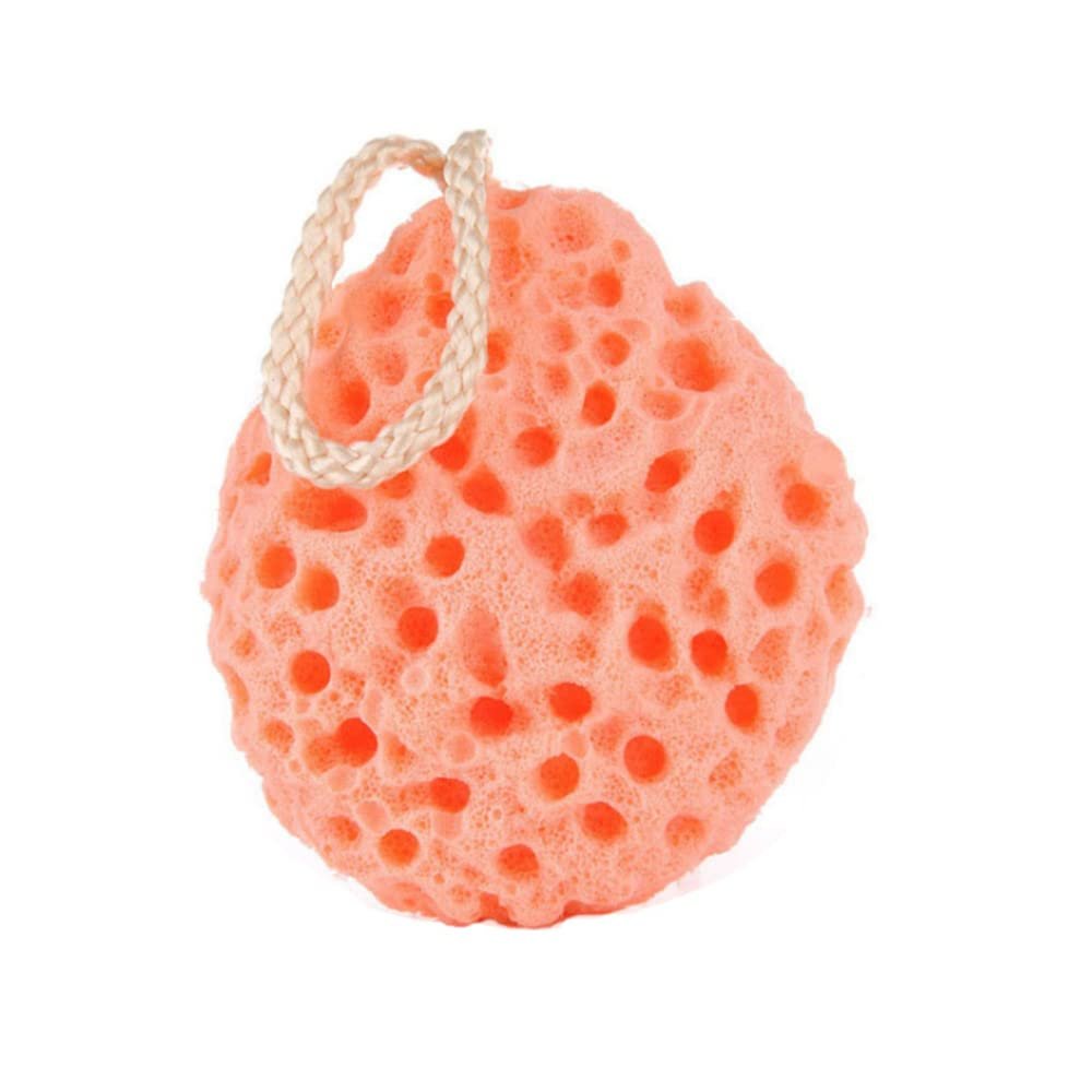 3PCS Orange Soft Bath Foam Sponge Exfoliating Body Shower Sponge Double-Sided Fiber Sponges for Women and Men Body Cleaning Supplies