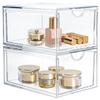 AMEITECH 2 Pack Clear Stackable Storage Drawer, Bathroom Makeup Organizer, Plastic Storage Bins, Acrylic Organization and Storage for Vanity, Kitchen Cabinets, Pantry, Undersink view 1