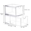 AMEITECH 2 Pack Clear Stackable Storage Drawer, Bathroom Makeup Organizer, Plastic Storage Bins, Acrylic Organization and Storage for Vanity, Kitchen Cabinets, Pantry, Undersink view 3