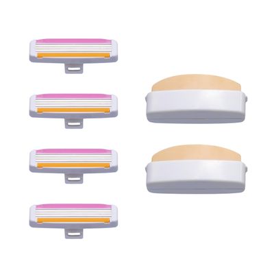 Alleyoop Stay Sharp Travel Razor Refill Pack, 4 Triple-Blade and 2 Bars
