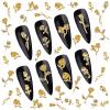 TOROKOM 120 PCS 3D Gold Rose Nail Art Charms Romantic Flowers Nails Decorations Alloy Nail Charms for Girls Women DIY Nail Design Craft Jewelry Making view 1