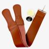 G.B.S Leather Razor Strop 2.5" x 22" Super Soft Cowhide- + 30 ML Strop Paste Dual Straps with Clip Sharpening Razor, Knifes & Kitchen Cutlery, Keeps Your Blade Sharp view 1