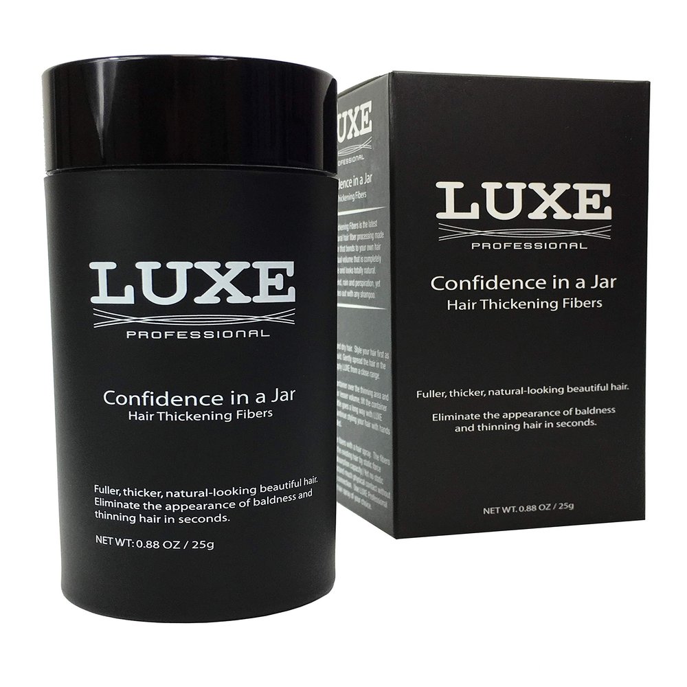LUXE Hair Building Fibers - Thickening Fibers - CONFIDENCE IN A JAR 2 Months+ Supply! Hypoallergenic, Dermatologist Tested Multiple Colors Available (Auburn)