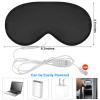 2 Pieces Silk Heated Eye Mask for Dry Eyes USB Steam Warm Compress for Puffy Eyes Adjustable Temp Sleep Eye Mask for Dry Eye, Chalazion, Blepharitis, Stye (Black, Grey) view 3