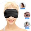 2 Pieces Silk Heated Eye Mask for Dry Eyes USB Steam Warm Compress for Puffy Eyes Adjustable Temp Sleep Eye Mask for Dry Eye, Chalazion, Blepharitis, Stye (Black, Grey) view 4