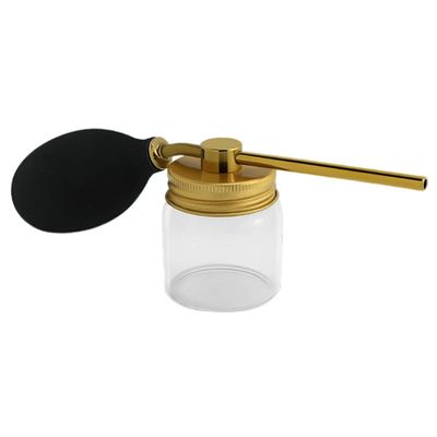 Amagogo Talc Blower Puffer, Spray Bottle, Barbers Hairdressers Talcum Dispenser, Refillable Hair Fiber Applicator Salon Hair Styling Supplies -Gold