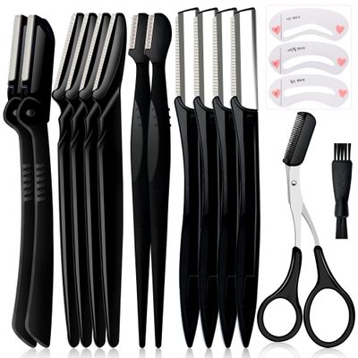 Molisaka Eyebrow Razor Pack, Multipurpose Dermaplaning Face Razors for Women Facial Hair Removal/Exfoliating/Eyebrow Face Shavers/Peachfuzz, Bulk Straight Eyebrow Trimmers for Women
