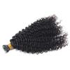Kinky Curly Nano Ring Human Hair Extension Micro Beads Mongolian Remy Small Curly Nano Ring I Tip Hair Curly Microlink Hair Extension 100g 100strands (18inch 100strands, #1(Jet Black)) view 3