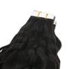 Long Curly Tape in Human Hair Extension 100% Real Human Hair Malaysian Water Curly Tape in Hair Extension For Black Women 40pcs /set (14inch 40pcs, Natural color) view 3