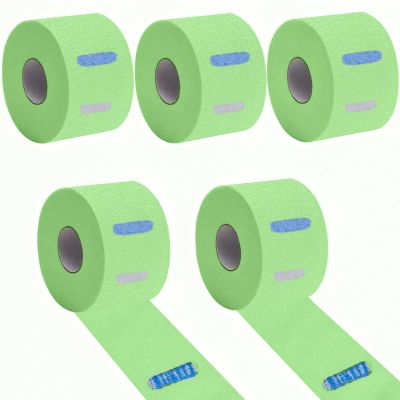 Adorila Hair Removal Strips - 5 Rolls, 500 Strips Green, Disposable & Flexible Paper Neck Strips for Salon Hair Cutting & Stylist, Water Resistant and Self-Adheres to Neck