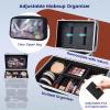 Adazzo Professional Rolling Makeup Train Case with Drawers, Large Cosmetic Trolley with Locks, Cosmetics Storage Organizer Make up Case for Travel Makeup/Nail Art/Hair Styling, Matte Black view 3