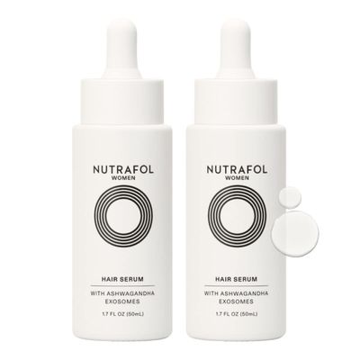 Nutrafol Women's Hair Serum, Safe for Hair Extensions and Color, for Visible Thickness and Strength, Vegan, Lightweight and Fast-Absorbing - 1.7 Fl Oz, Pack of 2