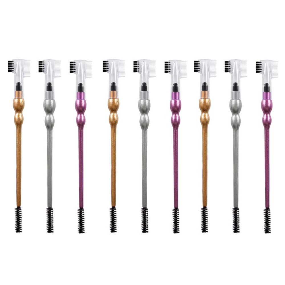 FOMIYES 9pcs Dual- Eyebrow Brush and Eyelash Comb Versatile Eye Shadow Sponge Applicators for Precise Makeup Application for Daily Use and Travel