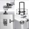 3 in 1 Cosmetic Makeup Train Case, Large Rolling Aluminum Trolley Makeup Travel Case Professional Rolling Cosmetic Beauty Storage Box with 360 Swivel Wheels (Silver) view 4
