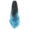 Wavy Black To Blue Ombre Claw Ponytail False Strands Clip In Hair Extension Hairpiece Hair On Hairpins T127 24inches view 2