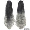 Wavy Black To Blue Ombre Claw Ponytail False Strands Clip In Hair Extension Hairpiece Hair On Hairpins T127 24inches view 3