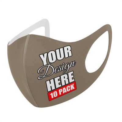 10 Pack Custom Face Mask Text Photo Logo Customized Masks Unisex, Brown Savana