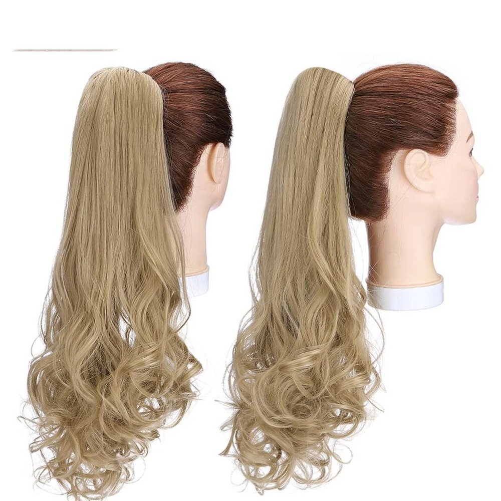 12-26inch Claw Clip On Ponytail Hair Extension Synthetic Ponytail Extension Hair For Women Ash Blonde-New1