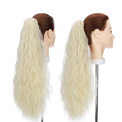 12-26inch Claw Clip On Ponytail Hair Extension Synthetic Ponytail Extension Hair For Women Bleach Blonde-New