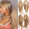 12"Claw Clip On Braids Ponytail Synthetic Hair Extension Long Straight Fake Hair For Women Hairpieces Black Brown 1b 12inches view 2
