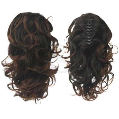 12'' Hair Extensions Lady Short Hairpiece Wavy Curly Claw Clip Ponytail Clip-On Hairpieces High Temperature Multicolor Wig 2
