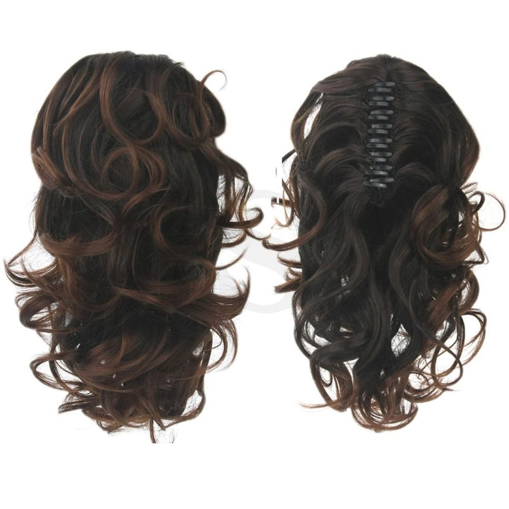 12'' Hair Extensions Lady Short Hairpiece Wavy Curly Claw Clip Ponytail Clip-On Hairpieces High Temperature Multicolor Wig 2