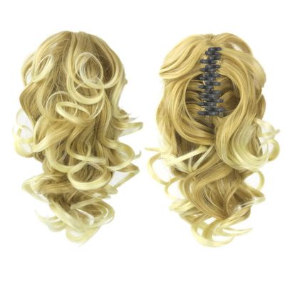 12'' Hair Extensions Lady Short Hairpiece Wavy Curly Claw Clip Ponytail Clip-On Hairpieces High Temperature Multicolor Wig 7