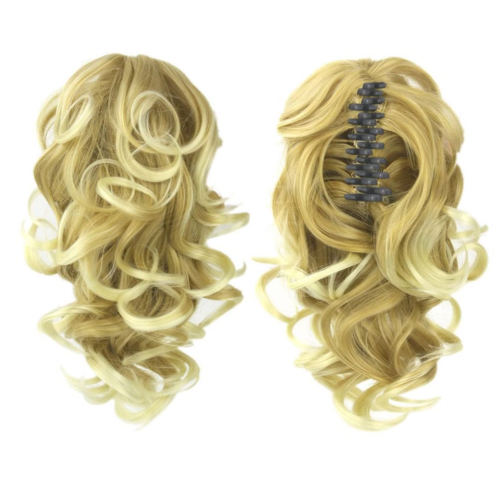 12'' Hair Extensions Lady Short Hairpiece Wavy Curly Claw Clip Ponytail Clip-On Hairpieces High Temperature Multicolor Wig 7