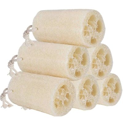 5" 100% Natural Loofah Exfoliating Shower Sponge, 6 Packs of Loofah Shower Sponge, Body Detergent Polisher, Suitable for Skin Care in Bath Spa Shower (Color : Corded)